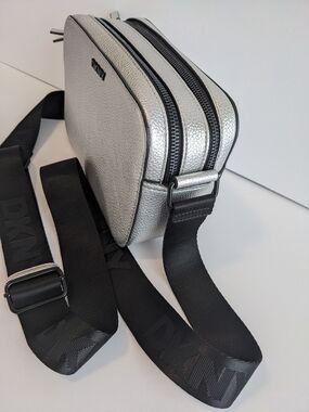 DKNY Silver Crossbody Camera Bag